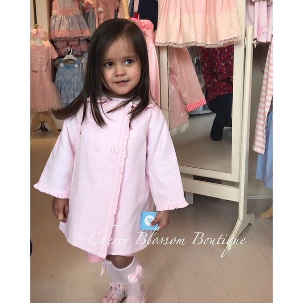Sardon Baby Girl Pale Pink Coat and Bonnet – Cherry Blossom