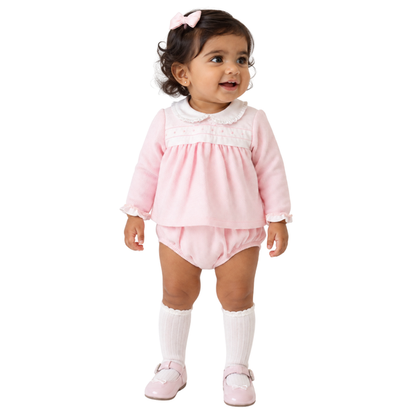 Pale pink jam pants Babidu Baby Girl Set