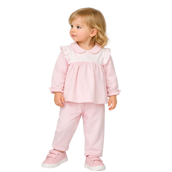 Babidu Baby Girl Pink Top & Trouser Set | Cherry Blossom Children's Boutique

