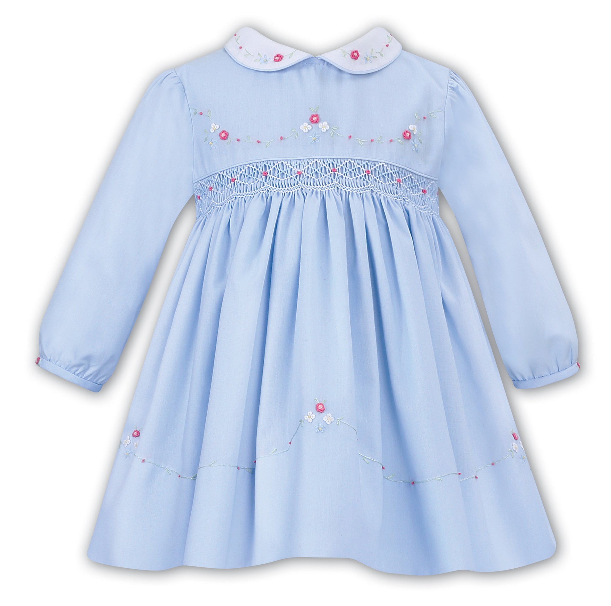 Sarah Louise Baby Girl Pale Blue Peter Pan Collar Dress Cherry Blossom Children's Boutique Sarah Louise Baby Girl Pale Blue Peter Pan Collar Dress Cherry Blossom Children's Boutique